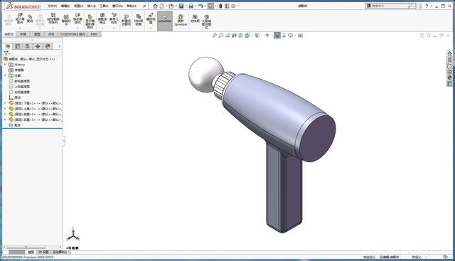 SolidWorks高級(jí)建模技巧,曲面分割命令,筋膜槍外觀設(shè)計(jì)案例分享